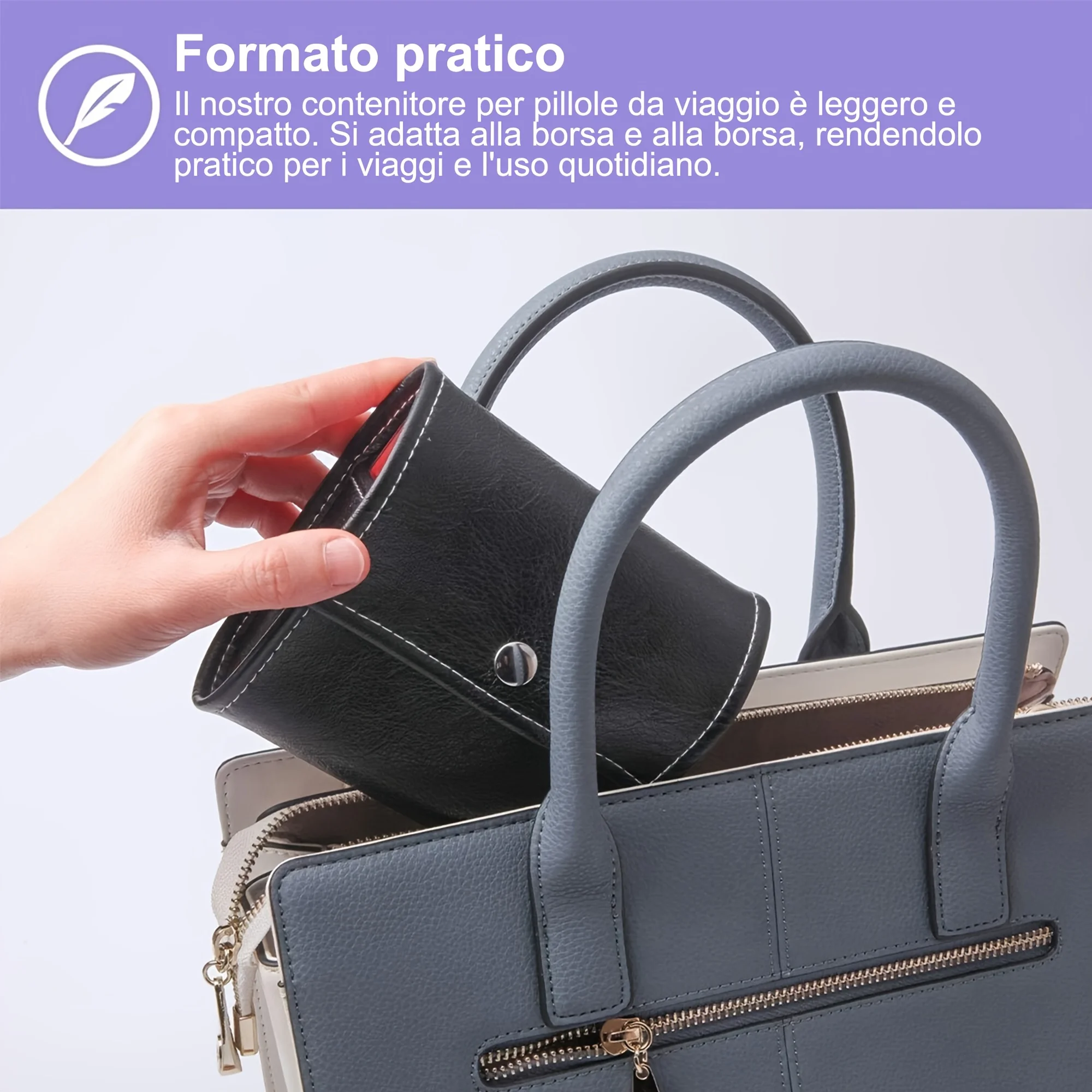 Deluxe Italian Weekly Pill Organizer for Travel with AM/PM Compartments