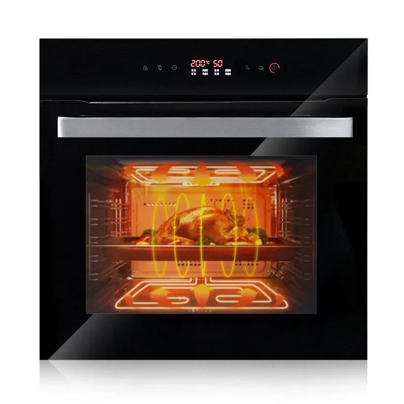 Embedded Electric Oven Household Intelligence Oven Steamer Kitchen Machine Black Enamel Horno Single Smart
