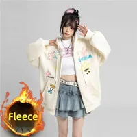 Loose Hoodie Sweatshirt Unisex Autumn Winter New High Street Hong Kong Style Student Printed Top Coat Jacket Female Male