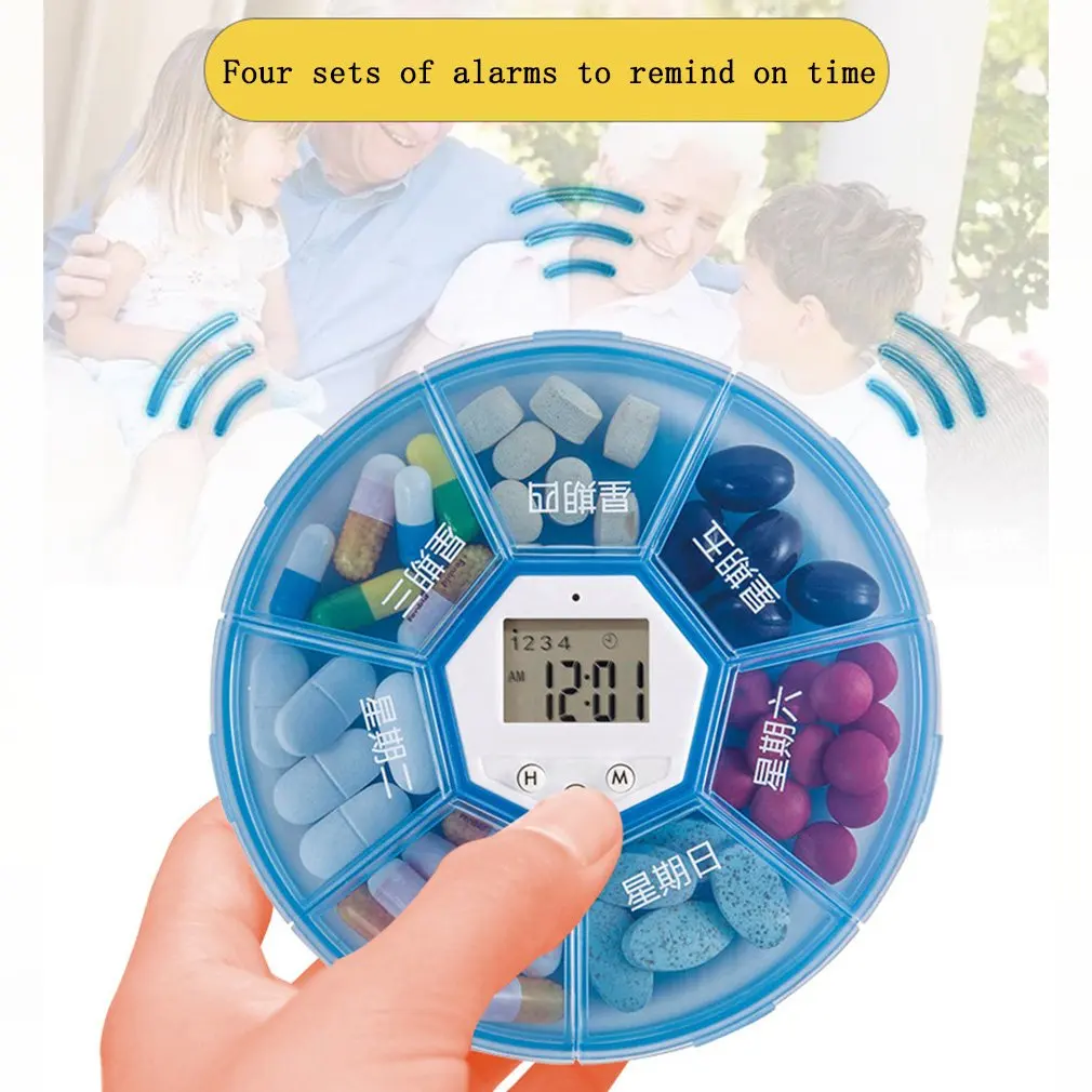 

Electronic Smart Pill Box Timing Pill Box Portable Medicine Dispensing Organiser New Style Smart Pill Box Food Grade