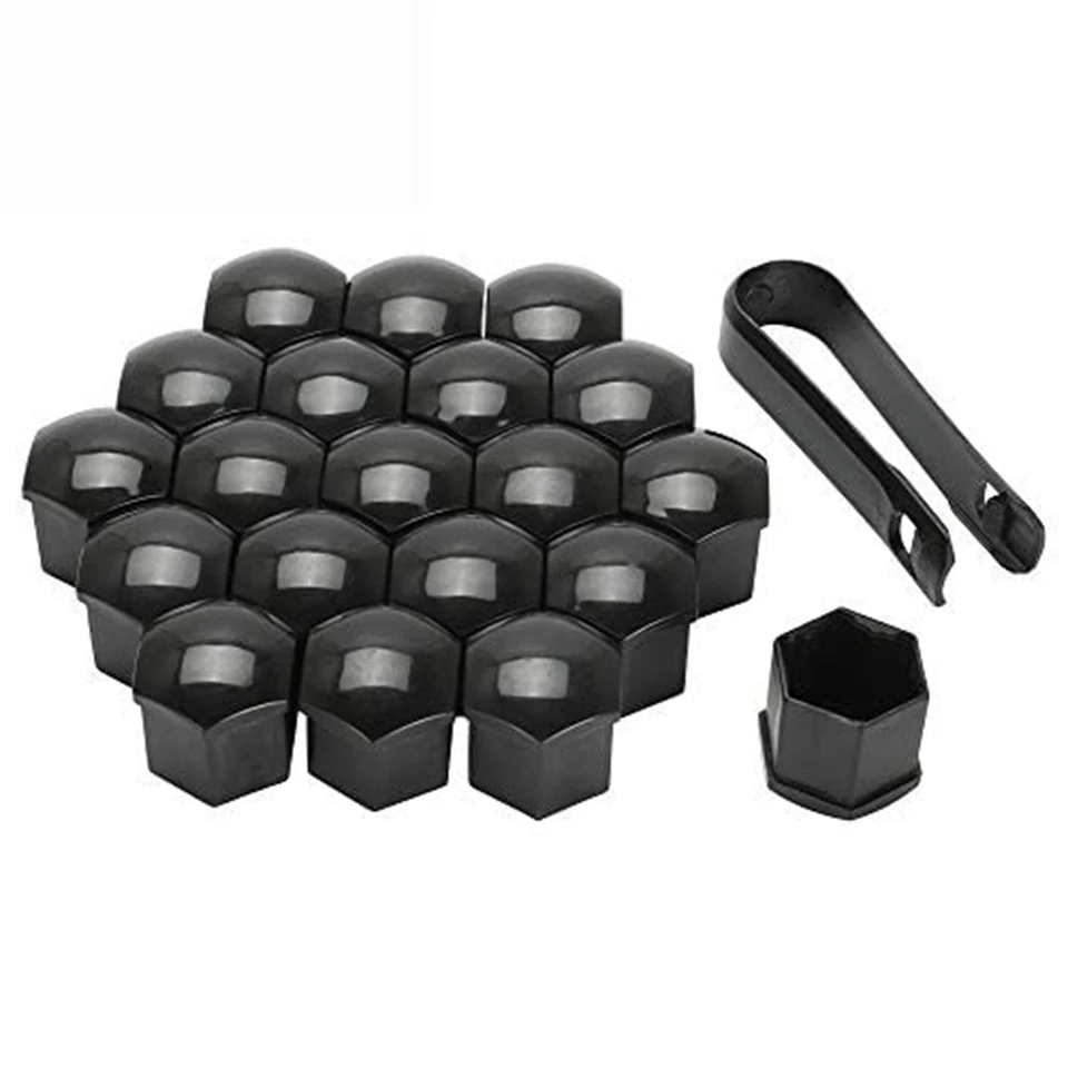 Partsdealers 4x Glossy Black Wheel Nut Covers - 23mm Locking Bolt Caps For Newer BMW Alloy Wheels