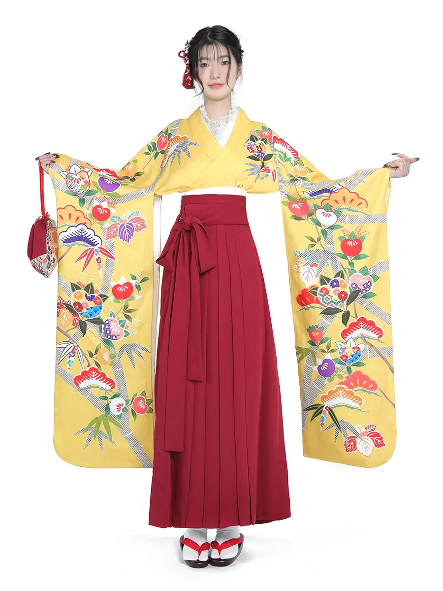 

Women's Samurai Hakama Uniform Bushi Wide Sleeve Uniform Costume Geisha Anime Cosplay Halloween Kimono