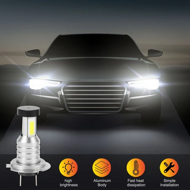 Comprar 2 uds H7 Kit de bombillas de faros LED bombillas de luz antiniebla  para coche haz alto y bajo 110w 30000lm superbrillante 6000k