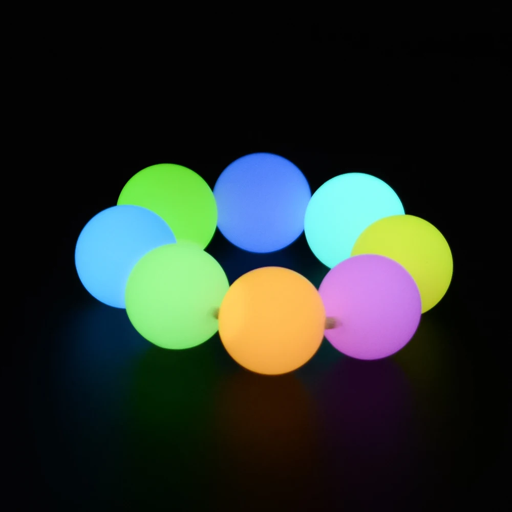Silicone Beads Lofca Luminous Beads 12mm 20pcs Silicone Loose Glow In The Dark Marking DIY Necklace BPA Free for Pacifier Gift Accessories