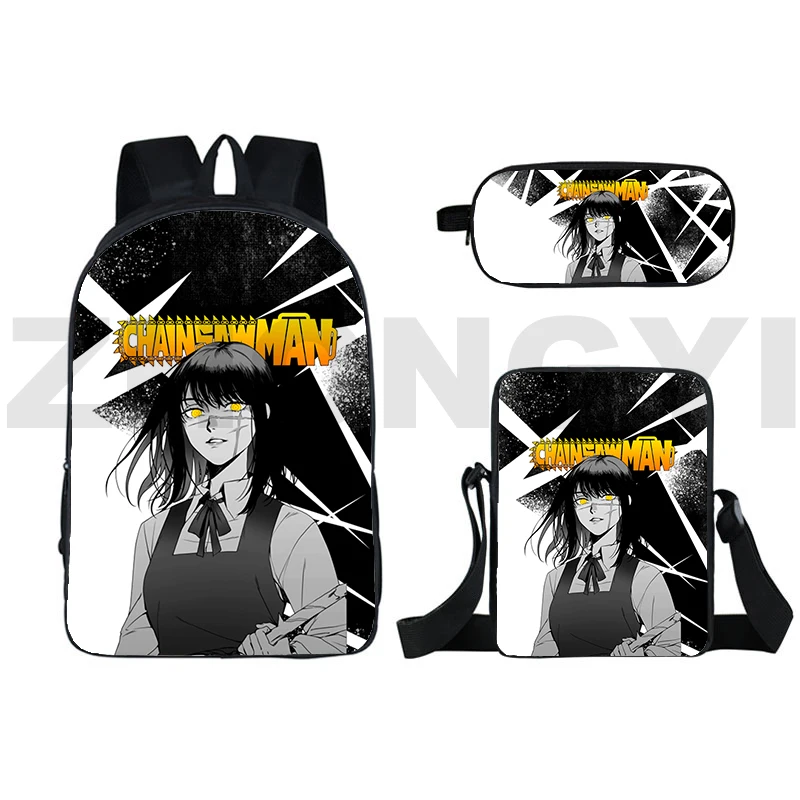 

Fashion Student Anime Chainsaw Man デンジ Backpacks for Teenager Girls Cartoon School Bags Vintage Canvas Travel Bag Backpack Women