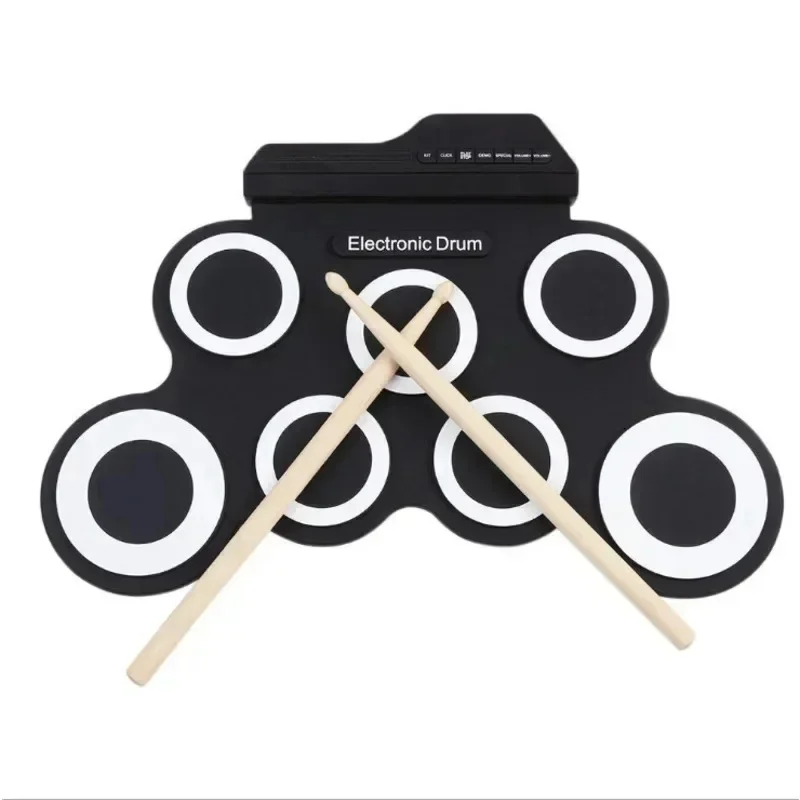 Hand Roll Silicone Folding Rack Drum Portable USB Electronic Drum Jazz Portable Hand Roll Electronic