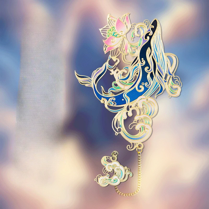 Palace Museum Cultural and Creative Metal Bookmarks, Chinese Style Exquisite Brass Hollow Small Gift Send Friends Souvenirs, 1Pc