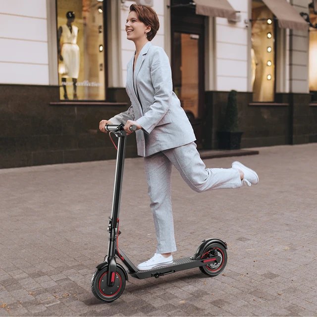 Inches electric scooter foldable portable transport aluminum body rounds unisex disc brake long battery