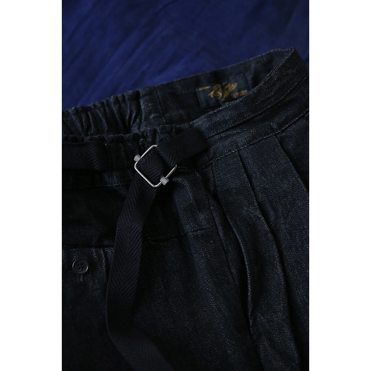 Second Order Pleated Jeans Black 14oz Selvage Denim High Rise British Army Pants 4