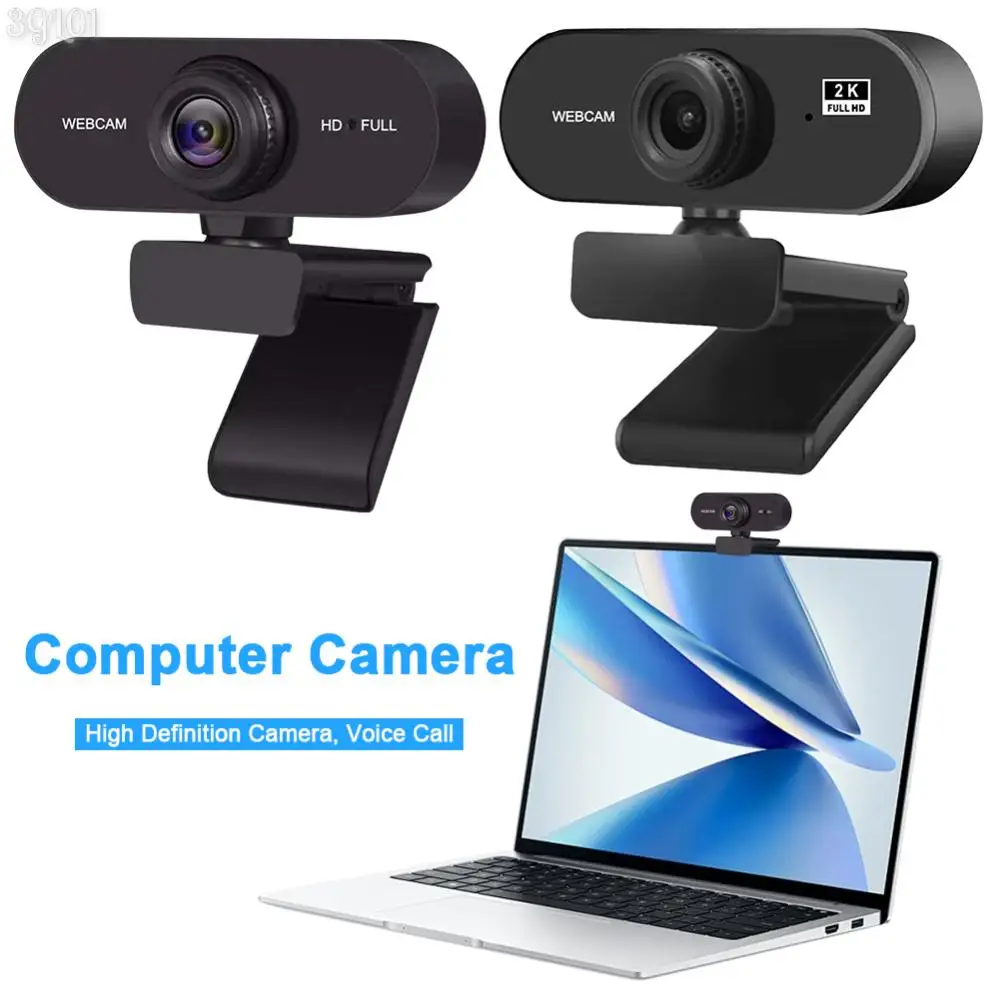 PC Webcam USB HD 1080P/2K Computer Web Camera Plug and Play with Microphone Business Webcam for PC/Laptop Conferencing and Video Calling