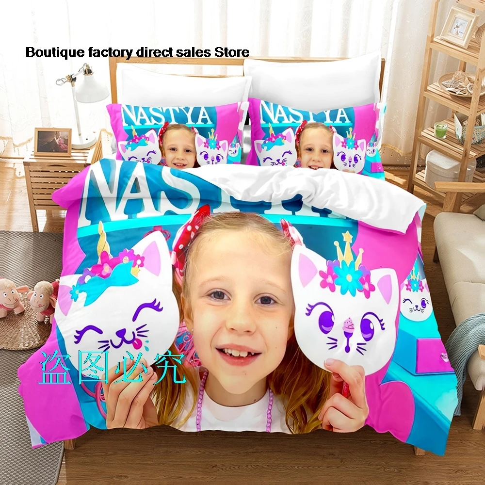 Like Nastya Bedding Set Single Twin Full Queen King Size Bed Set Adult Kid Bedroom Duvetcover Sets Like Nastya parure de lit Bed 5