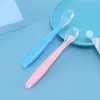 2Pcs Baby Silicone Spoon Set Kids Soft PP Plastic Pink Blue Safe Spoon With Box 2