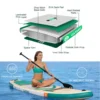 11FT/11.5FT Inflatable Stand Up Paddle Board for Adults & Youth, Wide Stable Non-Slip EVA Deck SUP with Paddle, Hand Pump & Carry Bag, All-Skill Level Paddle Board for Water Sports