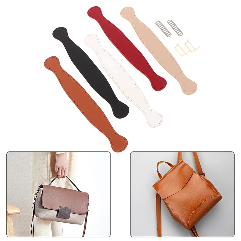 

1Pc PU Leather Bag Handle with Snaps Women Handbag Tote Handles Clutch Bag Straps Shoulder Strap Replacement Bag Accessories