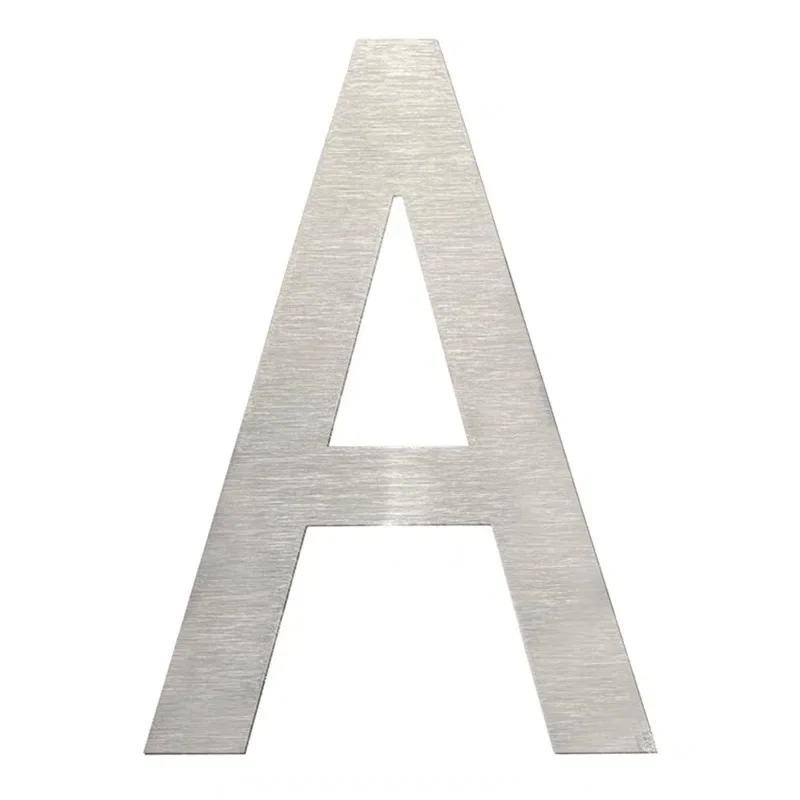 House Number Signs 15/20/25/30cm Stainless Steel House Number Silver Address Sign #0-9 Outdoor Numbers Home