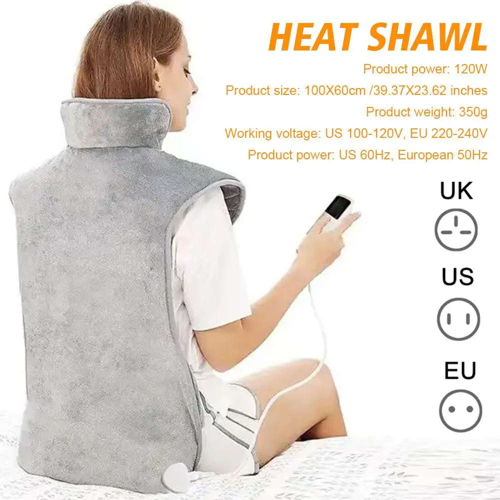 

Winter Body Warmer Electrical Vest Back Neck Body Heated Heated Timing Adjustable Soft Blanket Temperature Shawls Pad N4b6