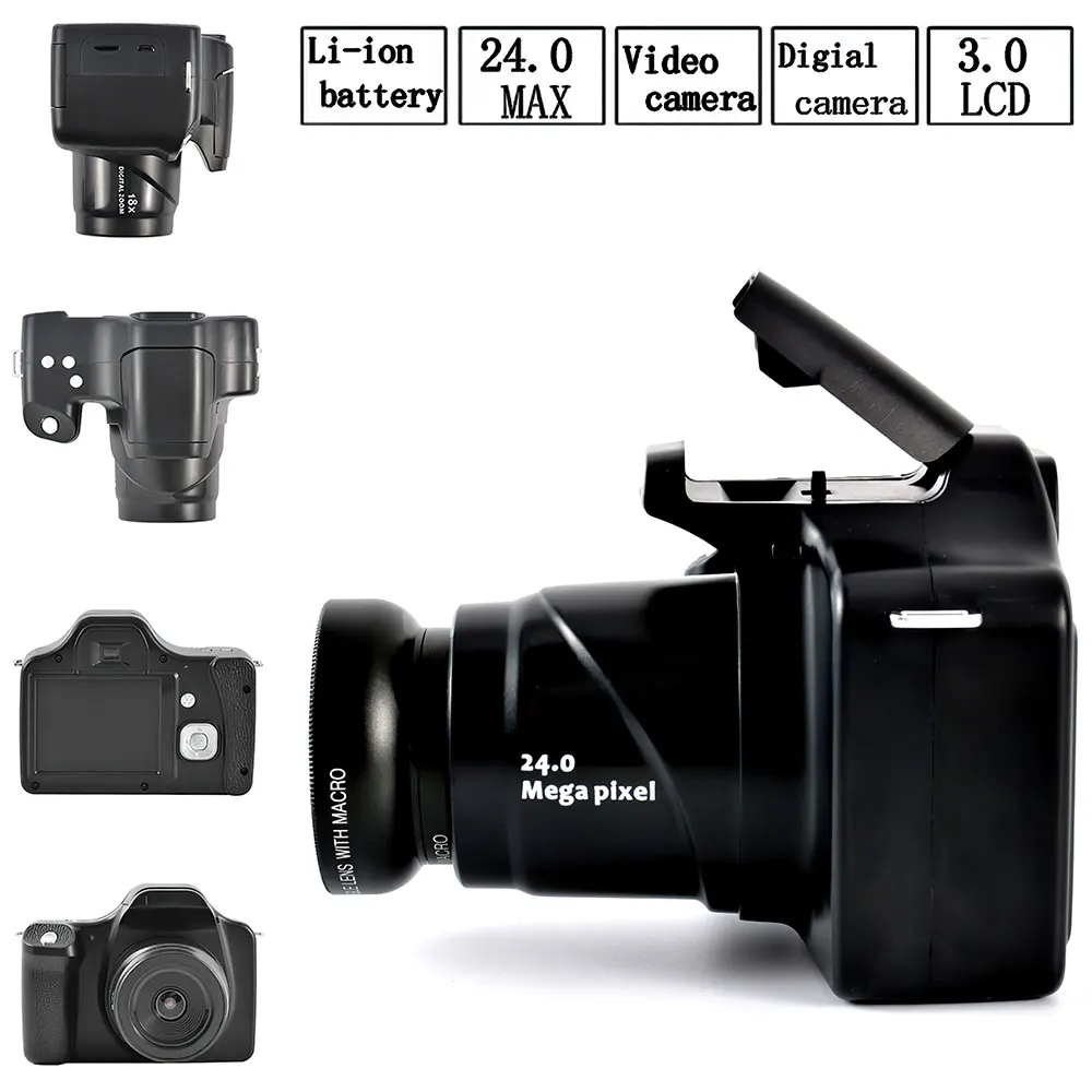 Digital Camera DSLR Camera 18X Medium Telephoto Digital Camcorder Full HD 3.0 Inch display Electronic Anti-shake for Photography Video Shooting