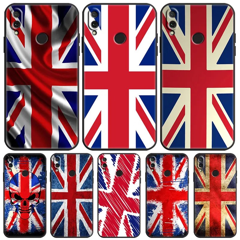 Inghilterra Uk Flag Emblem Case Per Honor X6 4G X7 4G X8 X9 4G 5G Huawei Y9 Y7 Y5 Y6 Y7 Y8 A S P Prime 2018 2019 2020 Nero Morbido