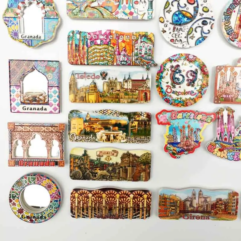 Spain Madrid Fridge Magnets Creative Tourist Souvenir Barcelona Toledo Magnetic Refrigerator Stickers Collection Gifts
