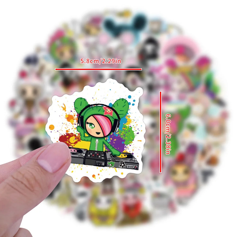 50PCS Okidokit 스티커 낙서 스티커 DIY 일기 전화 케이스 수제 스크랩북 미적 스티커