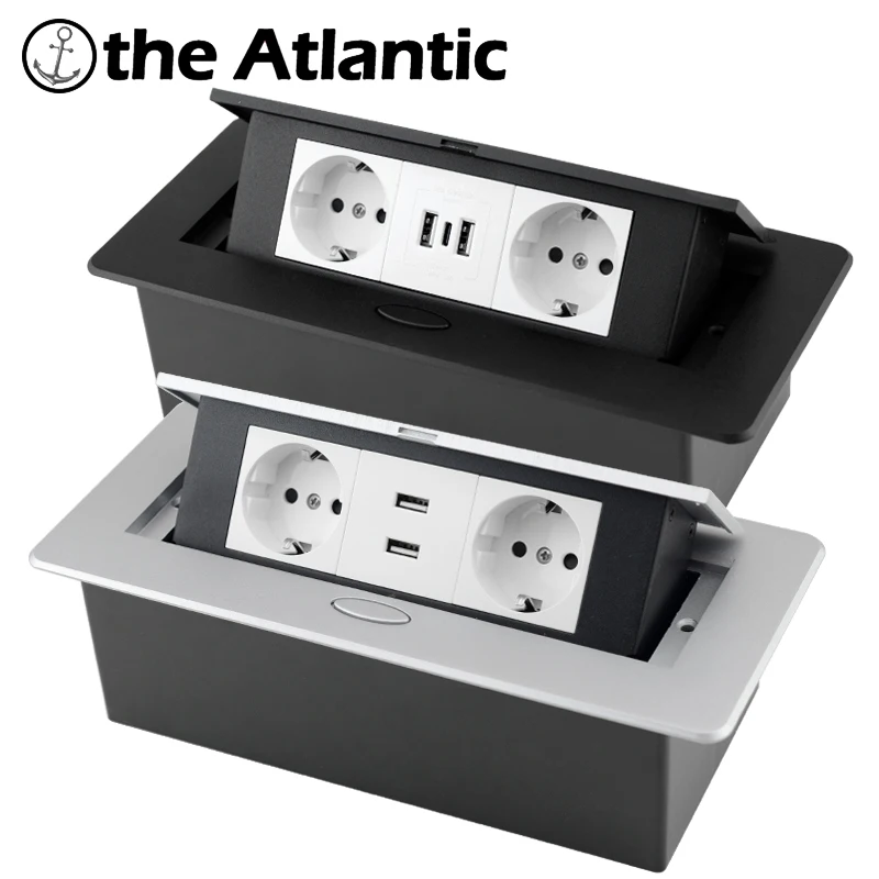 Multifunctional Pop-Up Desktop Power Outlet with USB, HDMI, RJ45, Type C, and TV Ports