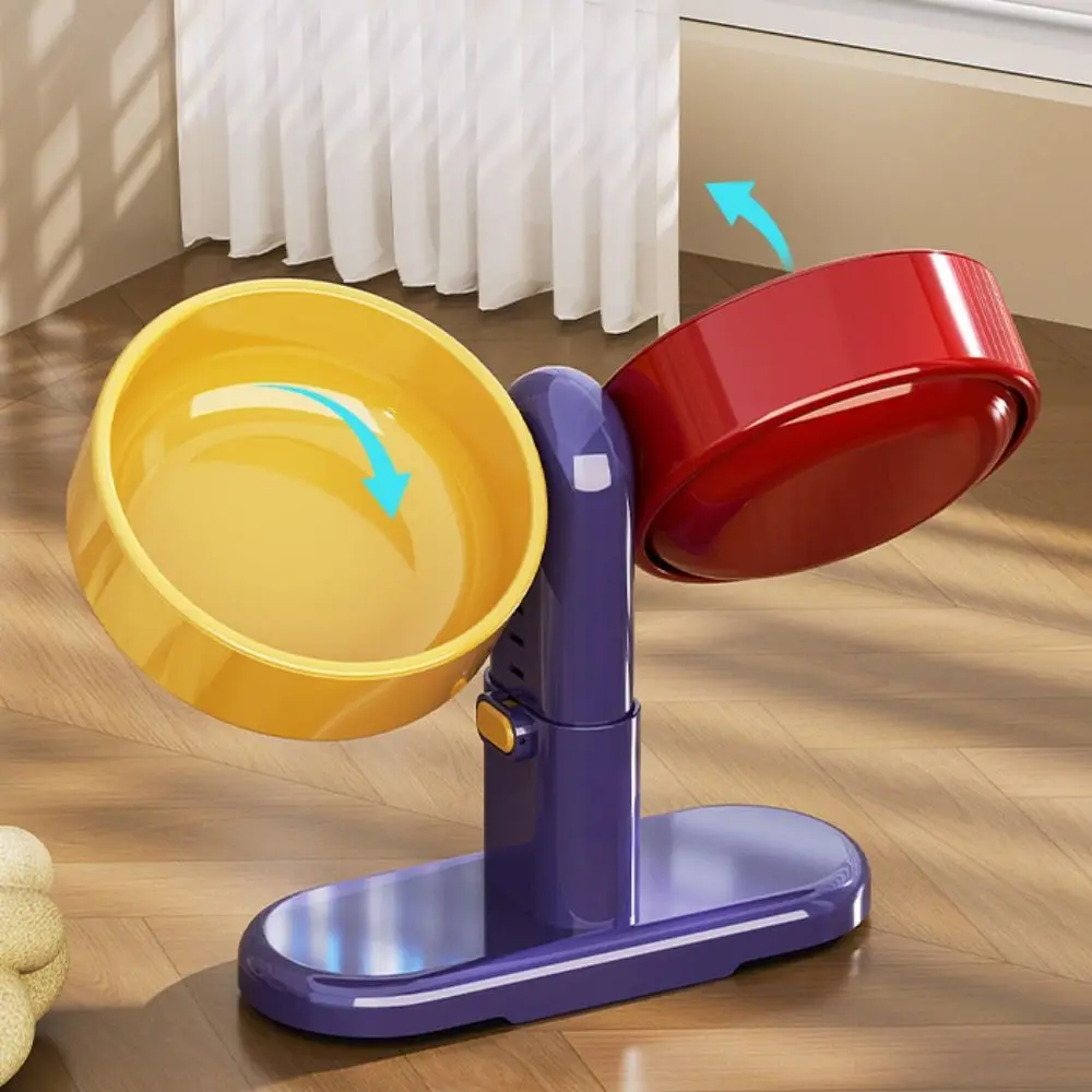 Suction Cup Type Pet Feeding Basin Protect Cervical Spine Rotatable Cat Food Water Bowl Stable Detachable Pet Food Dispenser