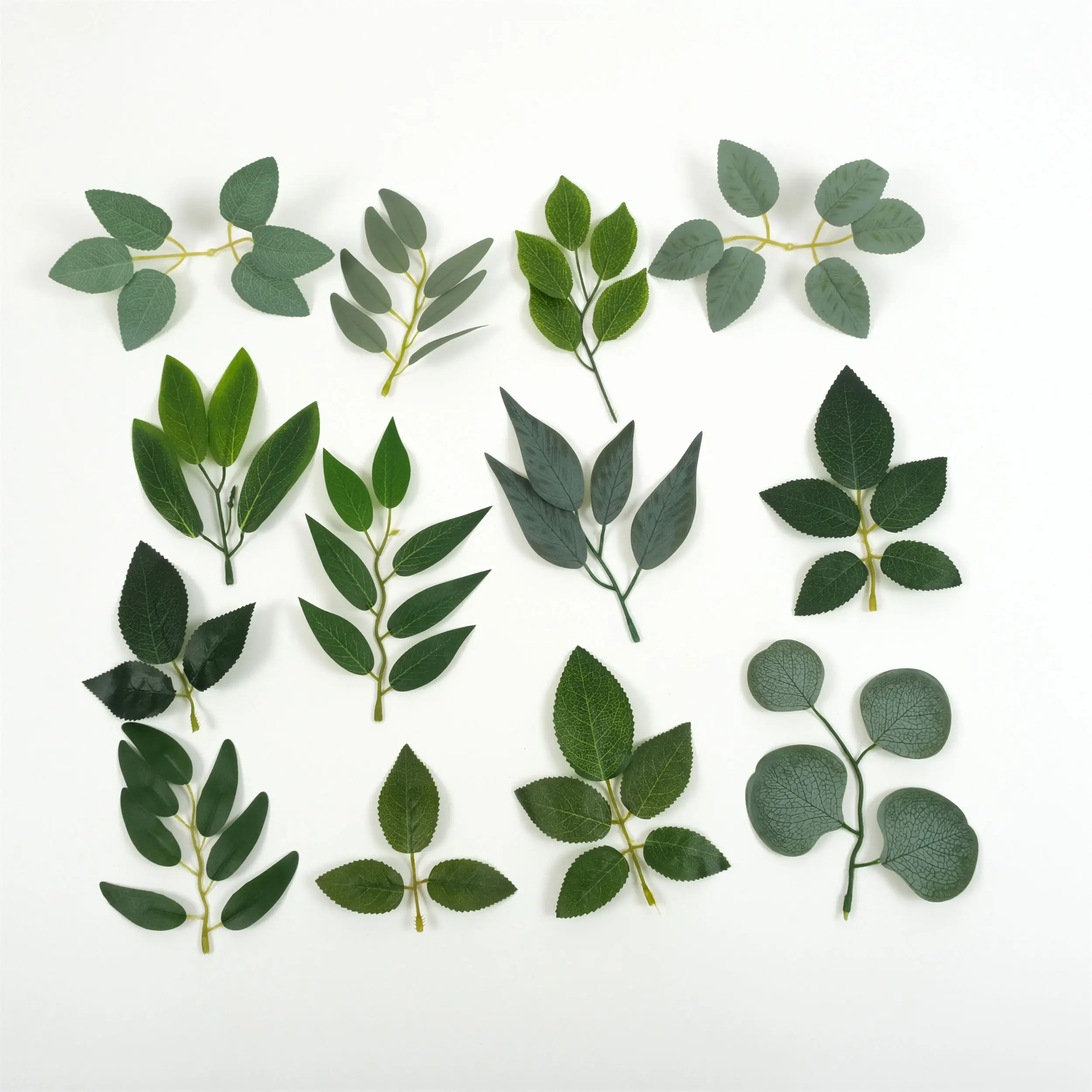 

Набор искусственных шелковых зеленых листьев для рукоделия, искусственные листья для самостоятельной сборки, букеты, украшения для шляпы, 52 шт., искусственные листья