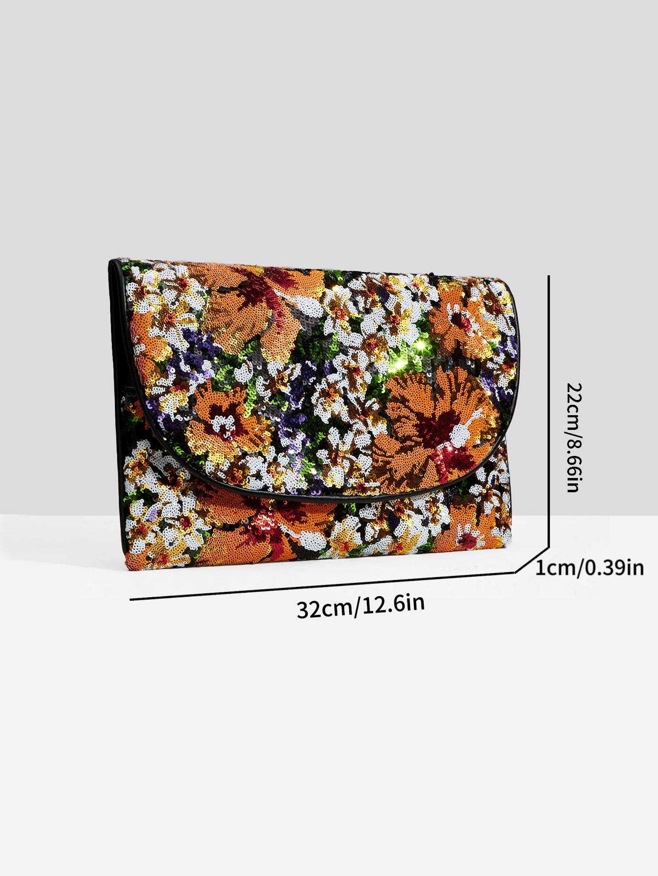 Floral Pattern Flap Square Bag