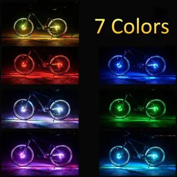 LED Rechargeable Bike Wheel Hub Lights Waterproof USB RGB Colorful Bicycle Spoke Lights For Safety Warning And Decoration 5