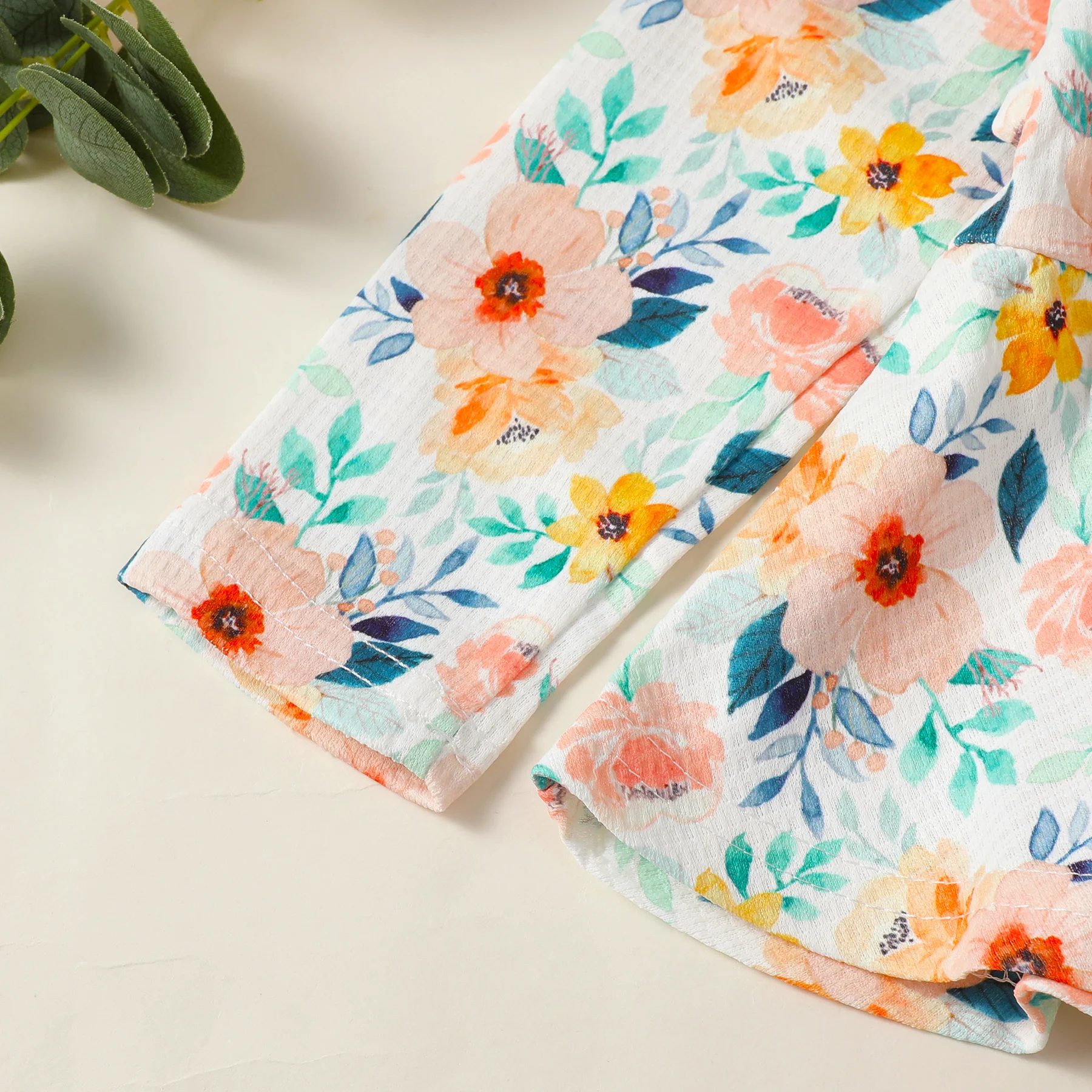 Toddler Girl Floral Blouse & Jeans Set 3