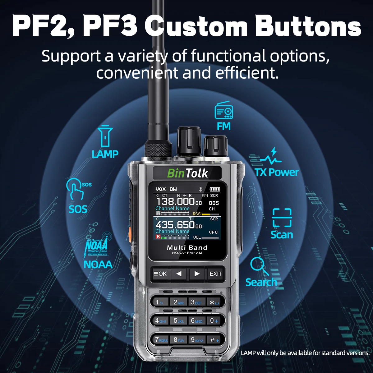 BT8200 Walkie Talkie 10W Tri Power Multi Band Wireless Bluetooth Phone Programmi