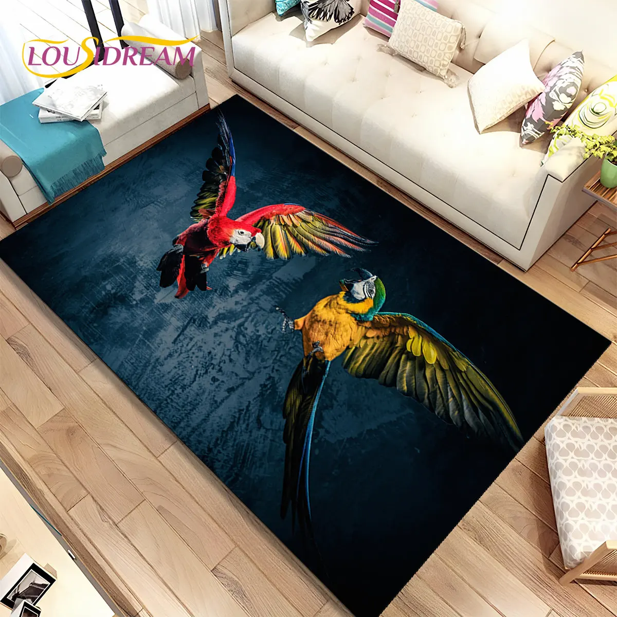 

Colorful Parrot Macaws Birds Area Rug,Carpet Rug for Home Living Room Bedroom Sofa Doormat Kitchen Decor,kids Non-slip Floor Mat