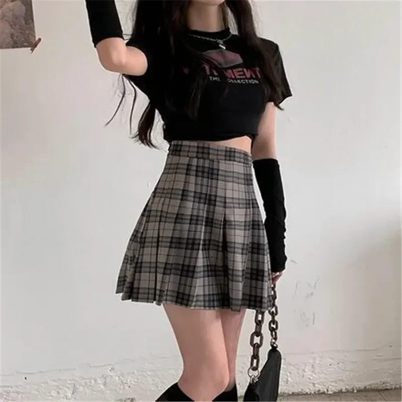 

New Winter Woolen Skirt Women Solid High Waist Pleated Mini Skirts Vintage School A Line Falda Plisada Beige Grey Black Brown