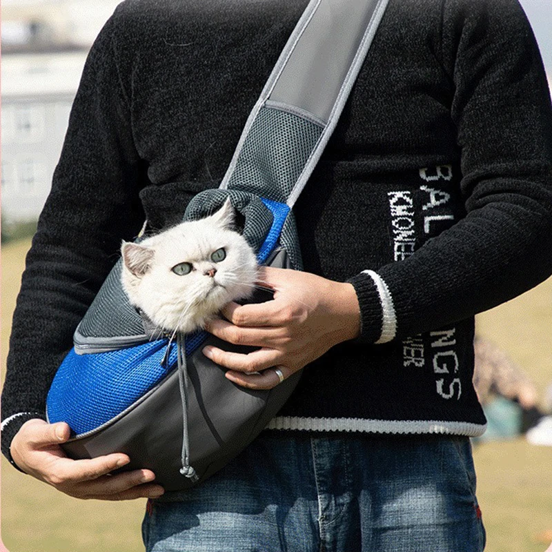 Pet Cat Dog Travel Tote Shoulder Bags Carrier Backpack Mesh Sling Carry Pack Carrying Supplies Crossbody Shoulder Bag