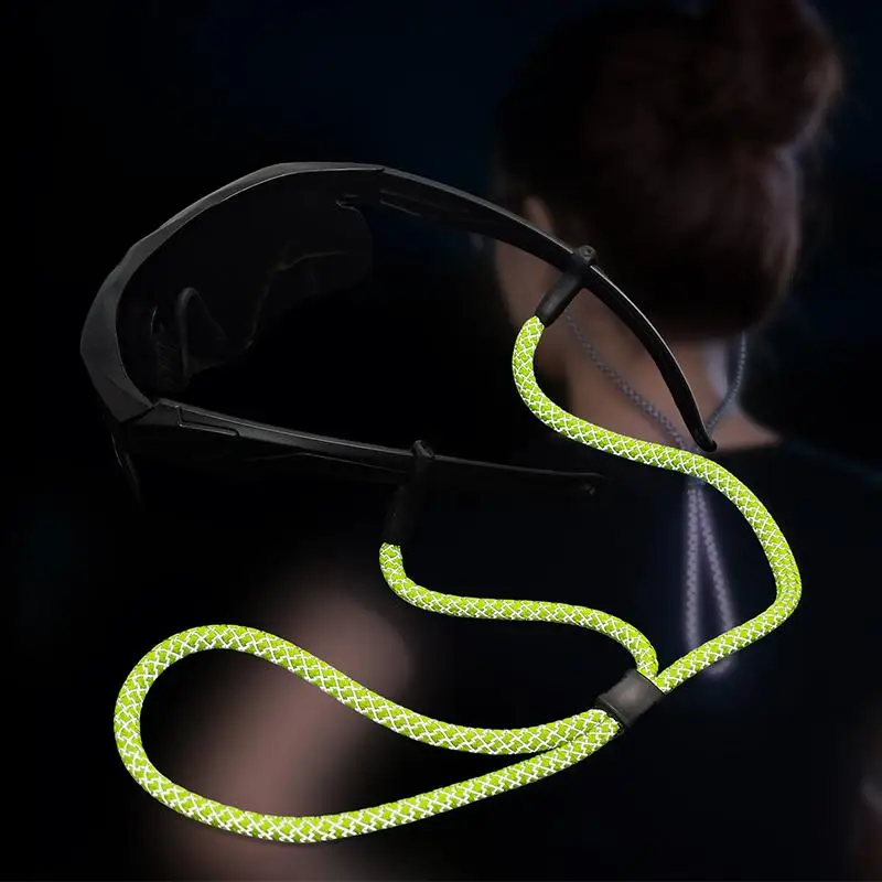 Brillenkette Rutschfeste Sonnenbrillenkordel Reflektierendes Brillenband Brillenhalter Sport Verstellbares Brillenband für den Hals – Detail 4