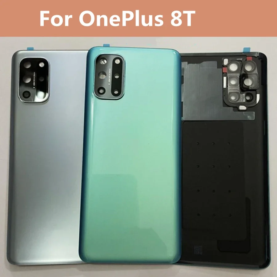 

6.55" For Oneplus 8T Battery Cover Glass Rear Door Housing Panel Case For One Plus 1+8T 8 T Back Cover With Camera Lens