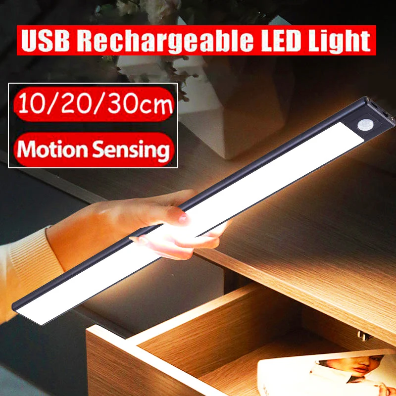 QNUJN Under Cabinet Kitchen Lights, 72 LED Motion Sensor Lights Indoor, 3000mAh Type-C Rechargeable, 3 Color Temperature Dimmable, 30cm Night Light With Remote For Cupboard, Closet, Stairs, 3 Pack - View #12
