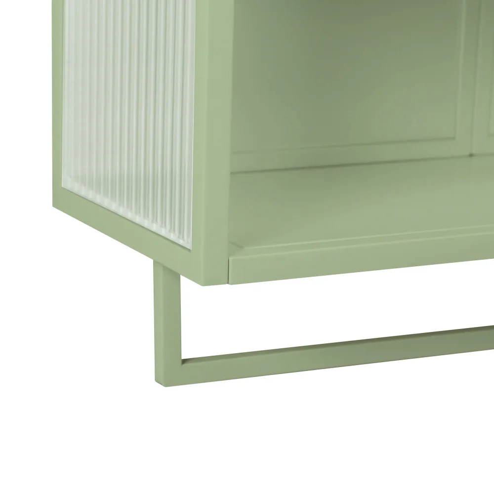 Wandschrank mit Glastüren, mit zweistufigem, geschlossenem Stauraum, offenem Regal und Handtuchhalter für den Eingangsbereich, das Wohnzimmer und das Badezimmer – Detail 9
