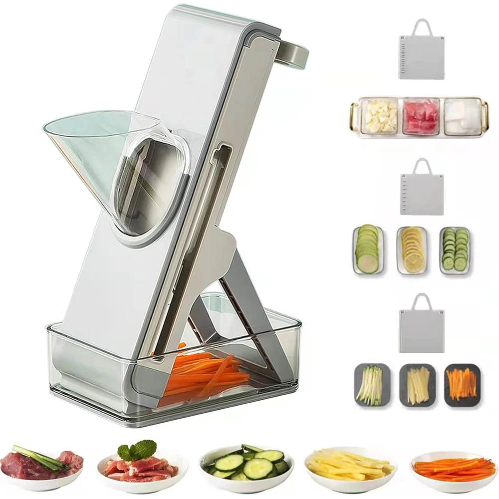 

5 in 1 Household Multifunctional Slicer Vegetable Slicer Grater Multi-Functional Vegetable Adjustable Safety Blade Grater