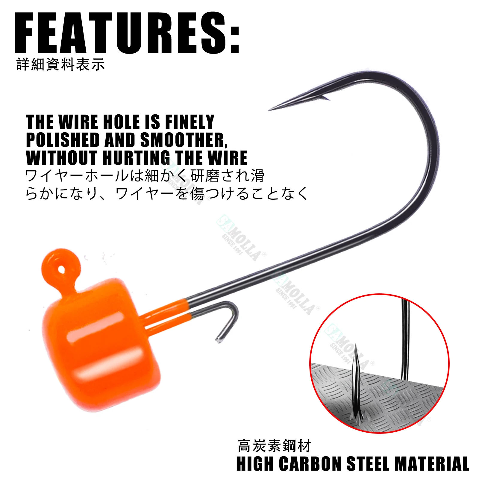 Neue Ned Rig Jig Köpfe Haken 1,6–5,8 g BKK Haken Tumbler Ajing für weichen Wurm Köder Bass Fisch Pesca Rockfish Hecht Forelle Zubehör – Detail 4