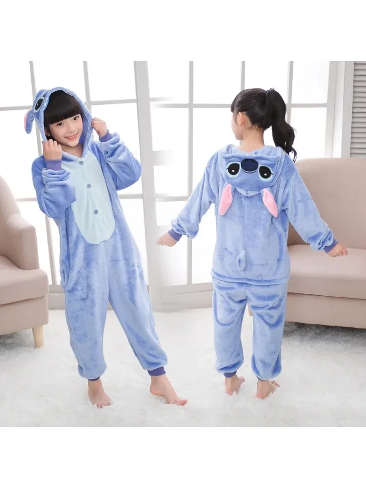 Disney-Pijama de una pieza de Lilo & Stitch para niños y niñas, ropa cálida  de invierno, Kigurumi de felpa de dibujos animados, regalo de Navidad -  AliExpress