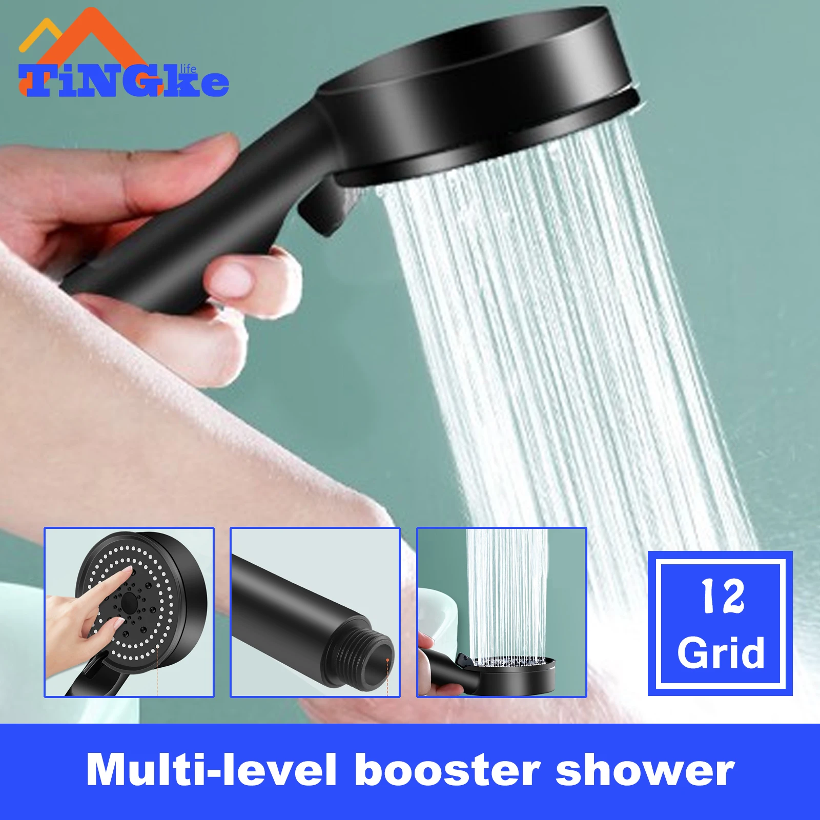 5 Modes Adjustable Shower Head High Pressure Water Saving shower