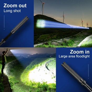 5000LM Self-defense Flashlight Zoom Rechargeable Lamp 18650 Tactical Flashlight Waterproof Outdoor Self Defense Hunting Camping 4