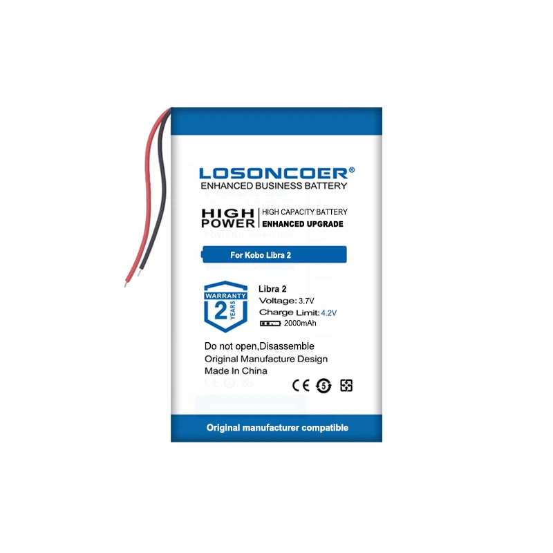 Rechargeable Battery Original LOSONCOER 2000mAh Battery For Kobo Libra 2 Libra2 E-book Reader Battery