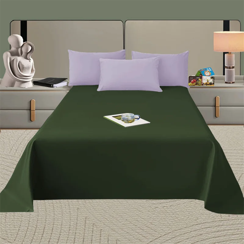 1Pc 100% Polyester Super Soft Flat Sheet Solid Colour Bed Sheet Twin Full Queen King Various Sizes 250cmX270cm 3