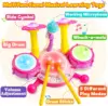 Jazz Rack Drum Set for BabyToddler Toys for Girl Educational Microphone Instruments Baby Toy Drum Percussion Instrument 3
