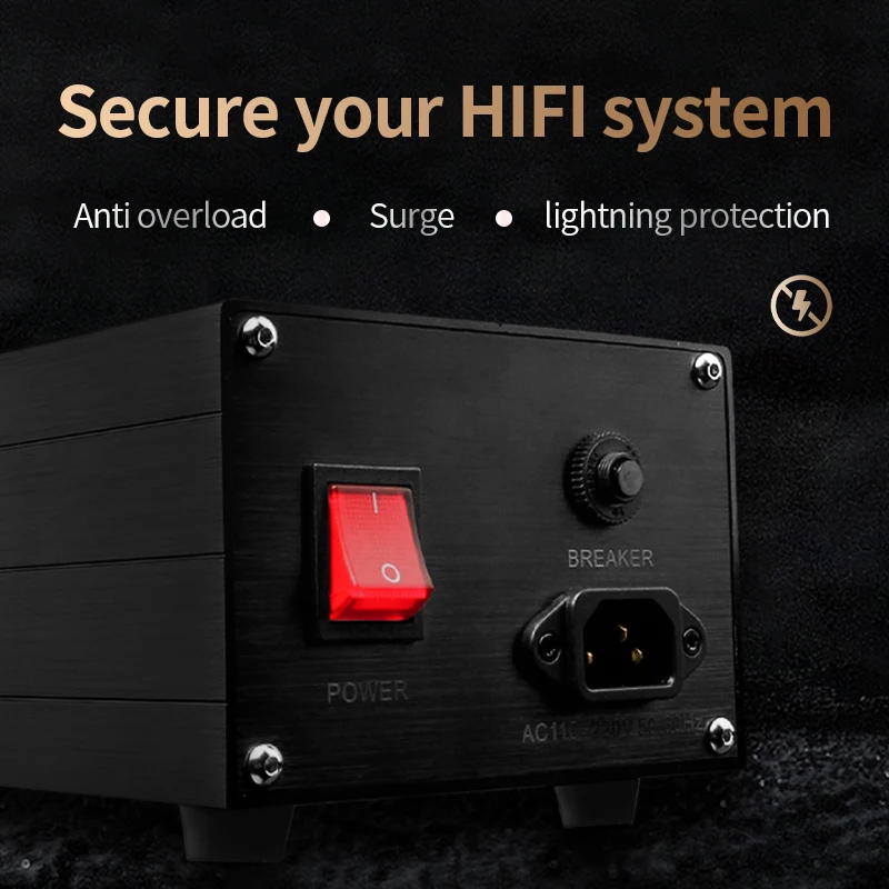 HIFI áram Szűrőkészülék hifi Villámgyors védelem anti-interferencepa Hang áram Tisztító Európai Unió Vkié áram csík