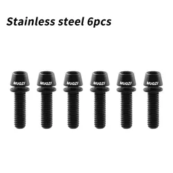 Premium 6-Piece Bicycle Handlebar Stem Screws with Washers (Black 304)