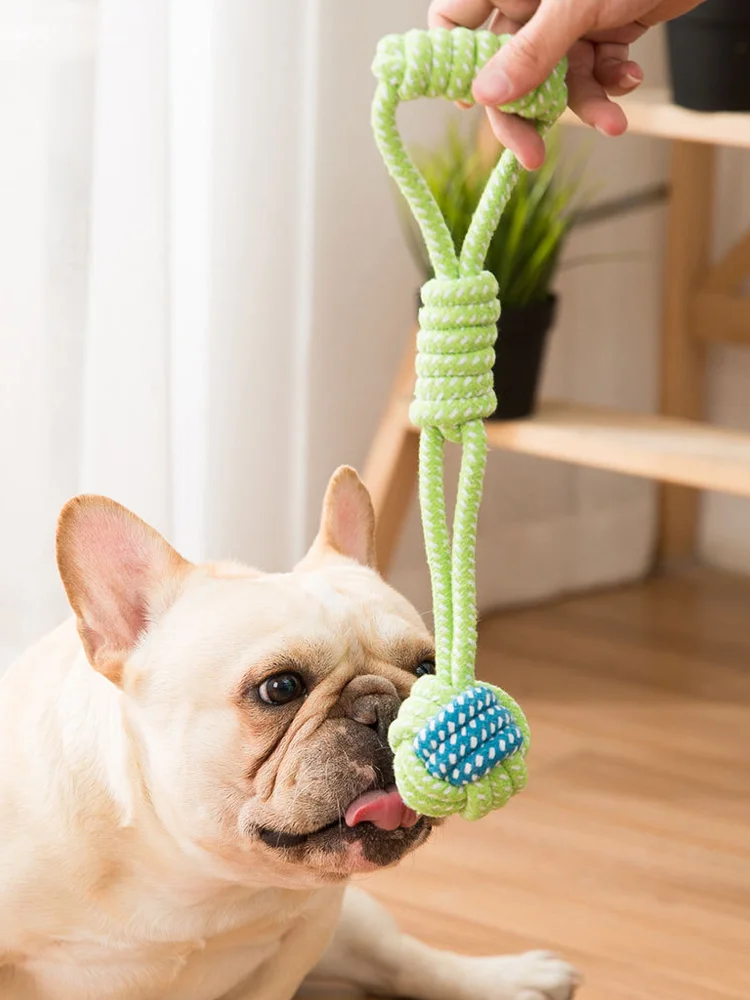 Durable Dog Chew Rope Toy Knot Ball For Small Puppies Bite Resistant Molar Teeth Cleaning Self Play Boredom Relief Pet Supplies Se410a580176e41ab84a0a36d24a0ac89i