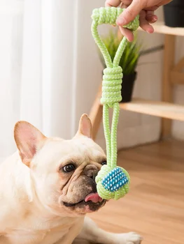 Durable Dog Chew Rope Toy Knot Ball For Small Puppies Bite Resistant Molar Teeth Cleaning Self Play Boredom Relief Pet Supplies